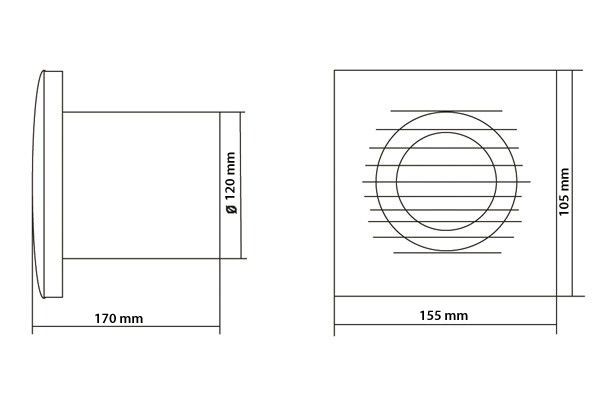 Накладной вентилятор Europlast E120 (стандарт)